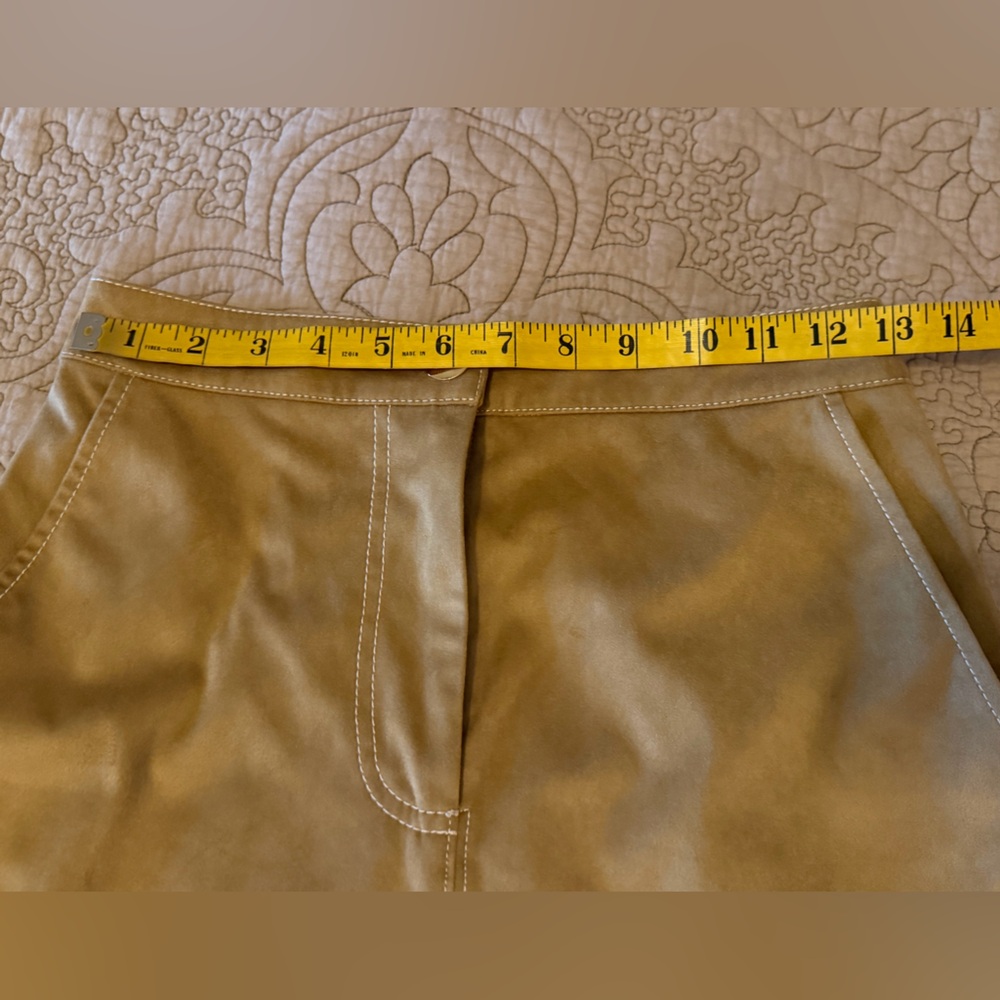 Staud Caramel Tan Poly Suede Retro Midi Maxi Pencil Column Skirt, Size 2 EUC - Picture 9 of 15
